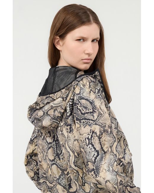 Roberto Cavalli Multicolor Hooded Jacket With Python Print