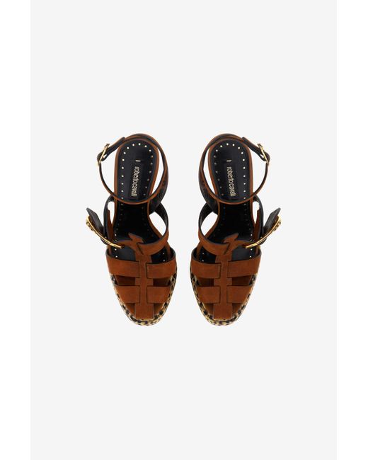 Roberto Cavalli Multicolor Platform Sandals With Strap