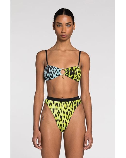 Roberto Cavalli White Leopard-Print Bikini Bottoms