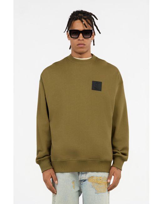 Roberto Cavalli Green Military Sweatshirt With Logo Patch for men