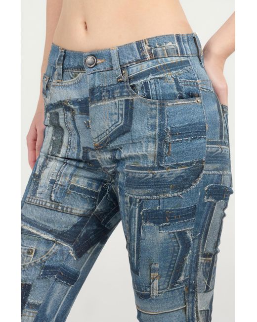 Roberto Cavalli Blue Skinny Patchwork Capsule Collection Jeans