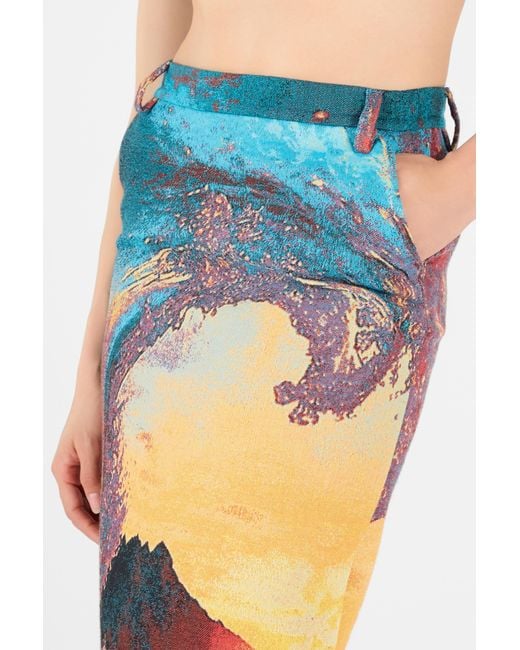 Roberto Cavalli White Itaca Print Skirt