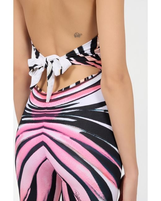 Roberto Cavalli Red Ray Of Paradise Print Jumpsuits
