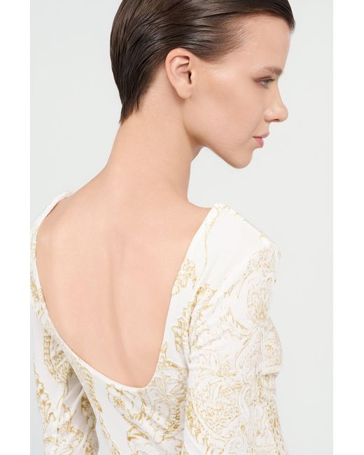 Roberto Cavalli White Ornamental Print Top