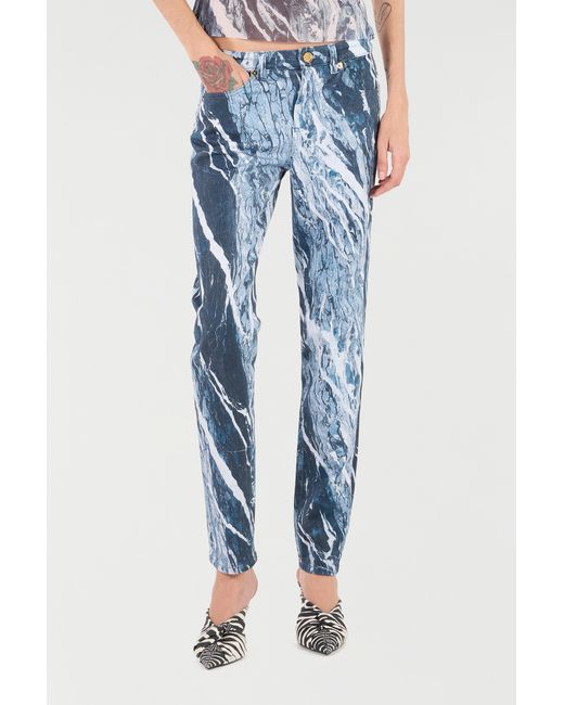 Roberto Cavalli Blue Rubane Print Jeans