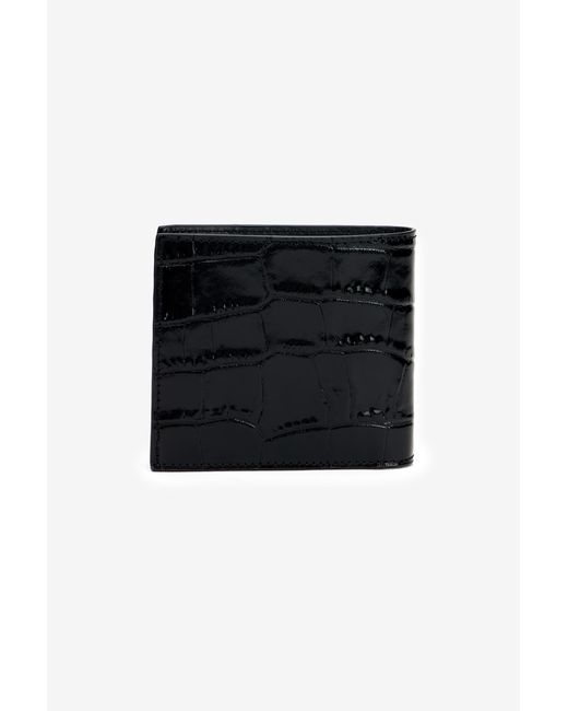 Roberto Cavalli Black Crocodile-Embossed Leather Wallet for men