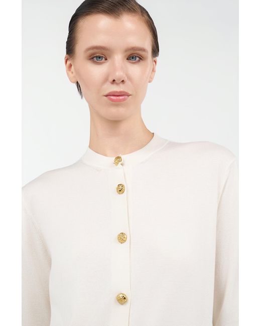 Roberto Cavalli White Wool Blend Cardigan