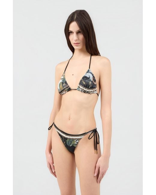 Roberto Cavalli White Jewellery Foulard Print Bikini