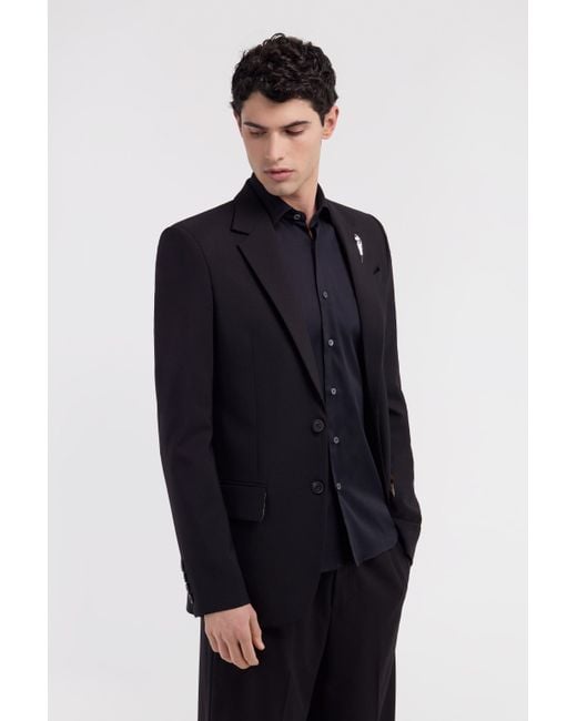 Roberto Cavalli Black Two Button Blazer With Fang for men