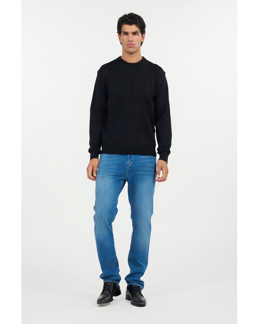 Roberto Cavalli Black Cotton Sweater for men