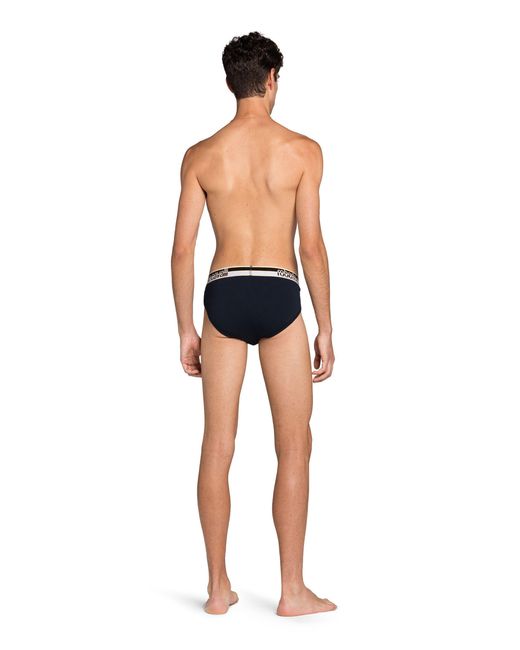 Roberto Cavalli Blue Two-Pack Cotton Briefs With Logo Waistband for men