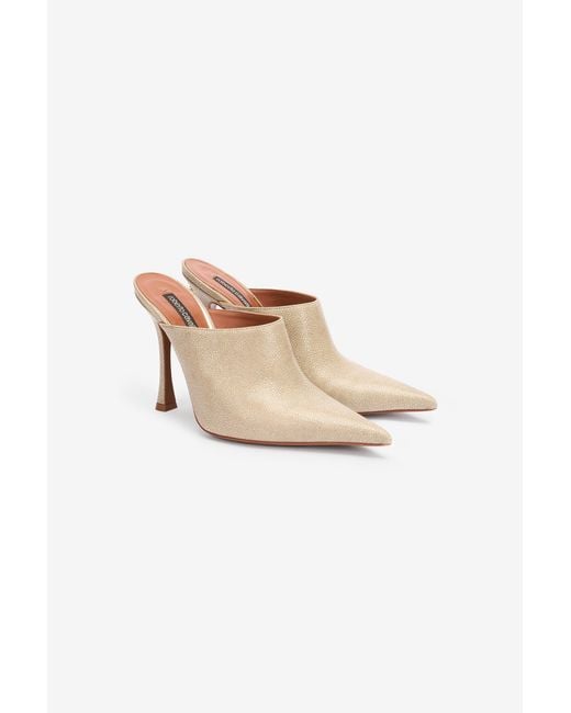 Roberto Cavalli Multicolor Leather Pointed-Toe Mules