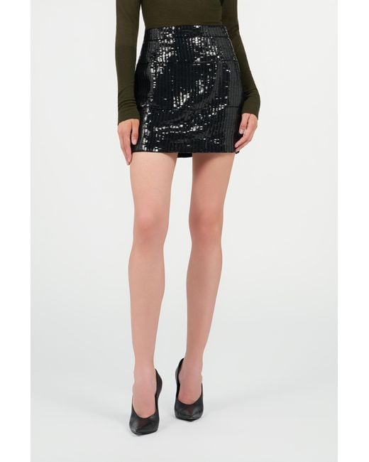 Roberto Cavalli Black Sequin Mini Skirt