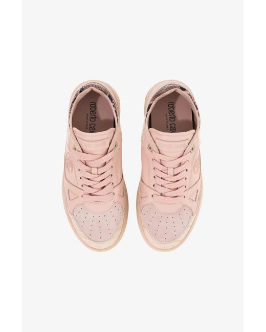 Roberto Cavalli Pink Low-Top Sneakers