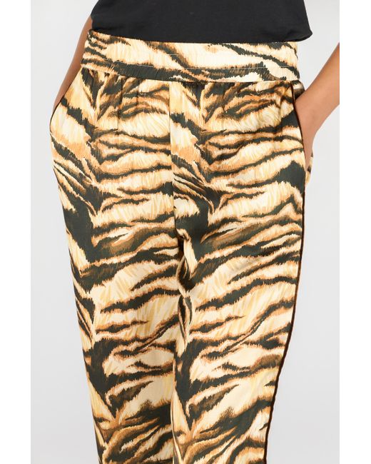 Roberto Cavalli Metallic High-Waisted Tiger-Print Trousers