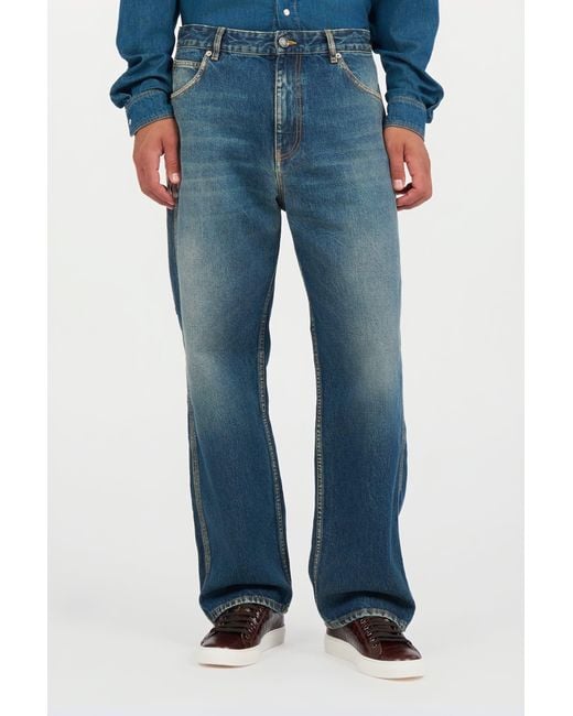 Roberto Cavalli Blue Washed Denim Jeans for men