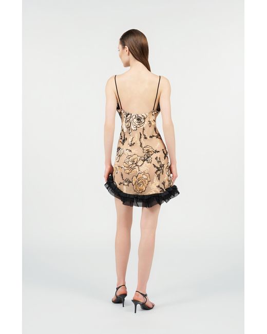 Roberto Cavalli White Floral Devoré Silk Dress Mini