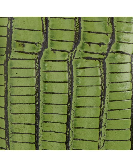 Roberto Cavalli Green Leather Belt With Snake Buckle