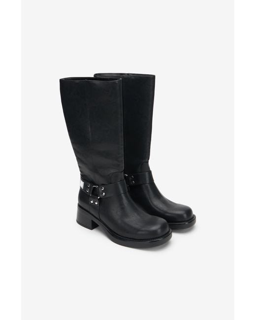 Roberto Cavalli Black Biker Boots