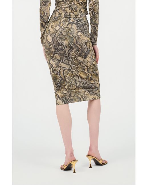 Gonna Con Stampa Python di Roberto Cavalli in Multicolor
