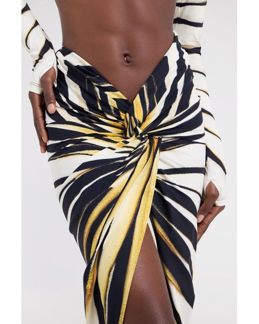 Roberto Cavalli White Ray Of Print Sarong