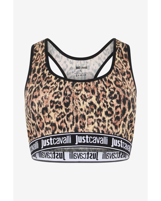 Roberto Cavalli Black Jaguar Skin Print Bra
