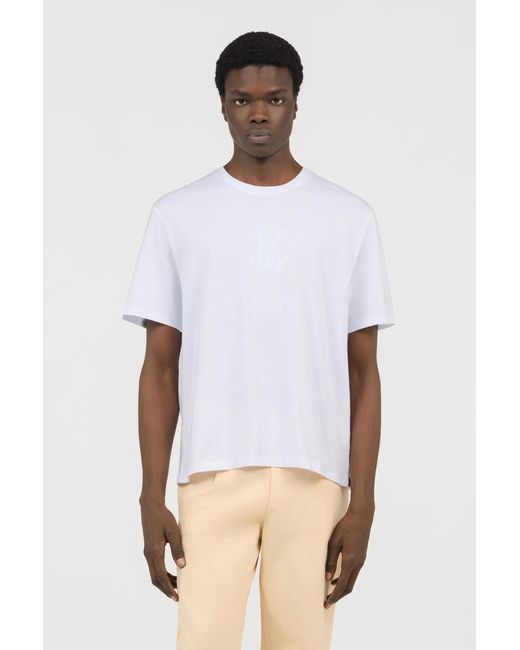 Roberto Cavalli White T-Shirt With Embroidered Logo for men