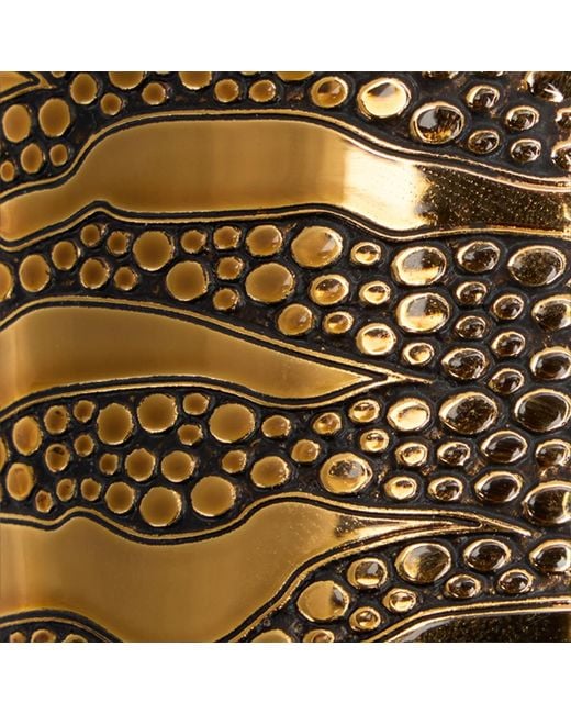 Roberto Cavalli Black Mules With Thick Golden Heel