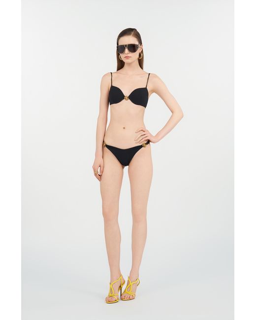 Roberto Cavalli Black Bikini With Logo Detail