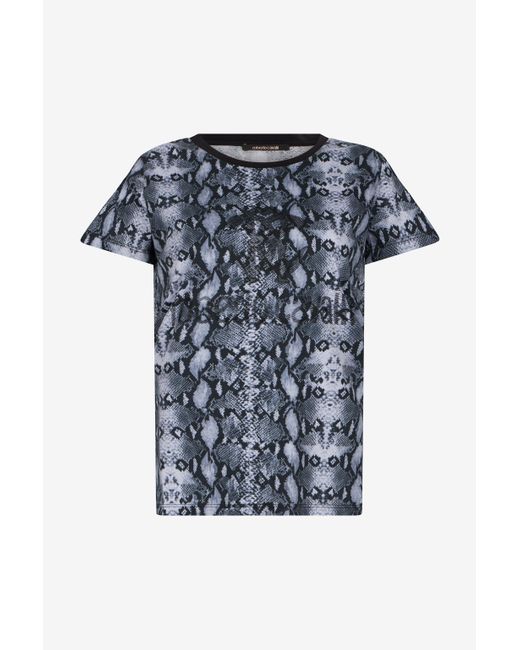 Roberto Cavalli Multicolor Snake Print T-Shirt