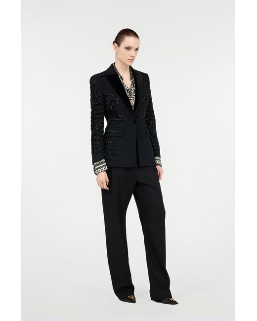Roberto Cavalli Gray Silk Shirt With Mosaic Print