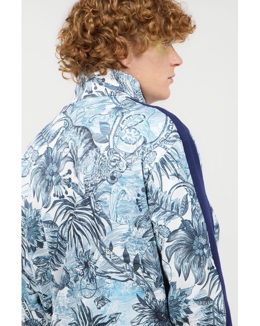 Roberto Cavalli Blue Sweatshirt With Jungle Print for men