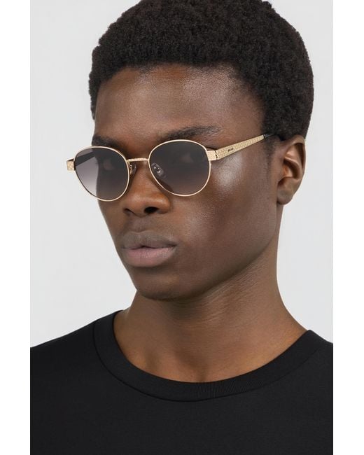 Roberto Cavalli Blue Geometrical Metal Frame