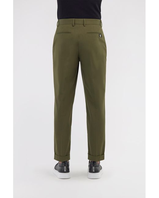 Roberto Cavalli Green Tailored Slim Pants With Fang for men