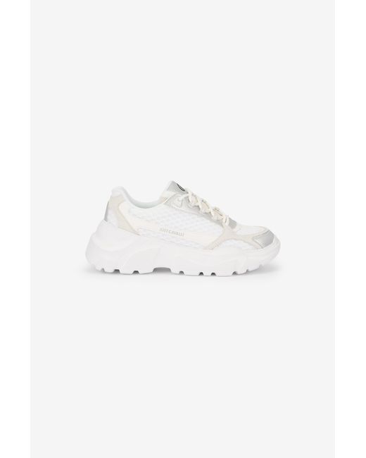 Roberto Cavalli Multicolor Chunky Sneakers With Leather Inserts