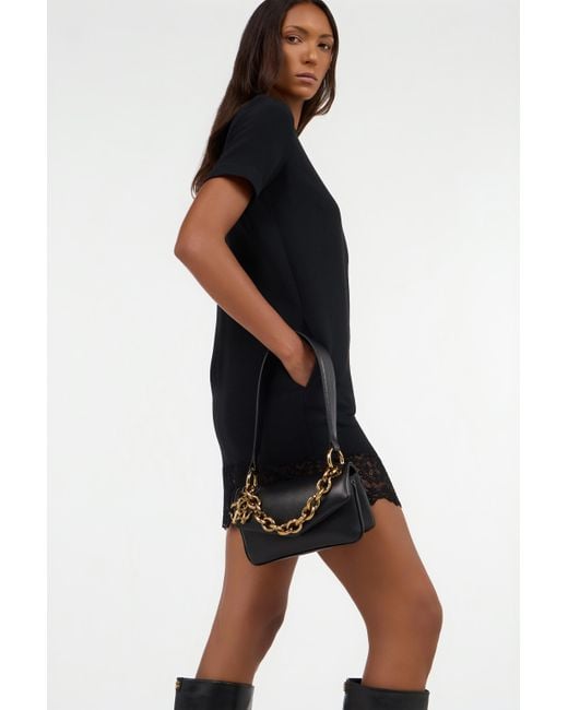 Roberto Cavalli White Shoulder Bag With Chain