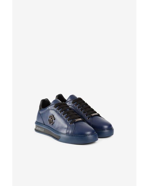 Roberto Cavalli Leder Sneakers mit spiegelschlange in Blau für Herren |  Lyst DE