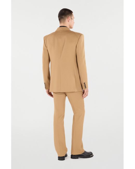 Roberto Cavalli Natural Striped Double-Breasted Jacket for men