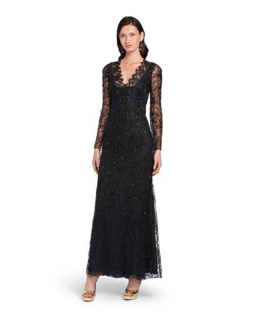 Roberto Cavalli Black Layered Lace Gown