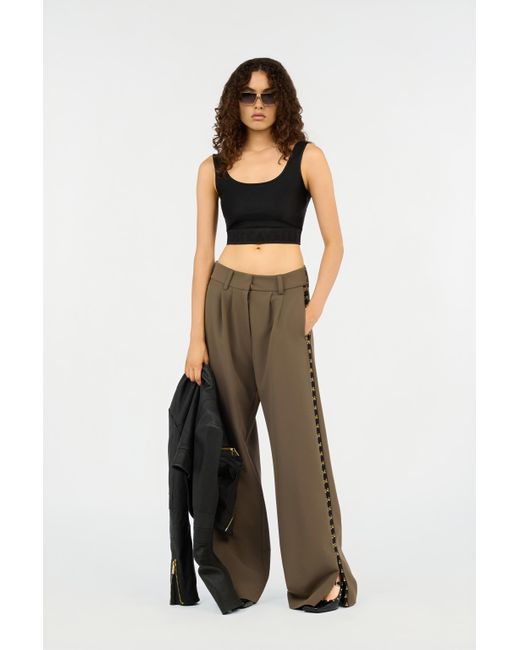 Roberto Cavalli Black Crop Top With Logo Band
