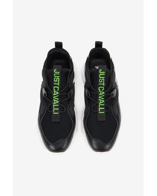 Roberto Cavalli Black Sneakers With Logo for men