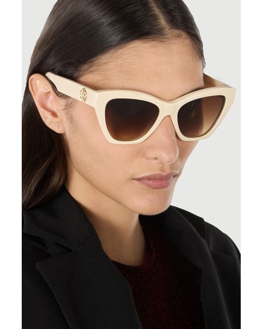 Occhiali Da Sole Cat-Eye Monogram Rc di Roberto Cavalli in White