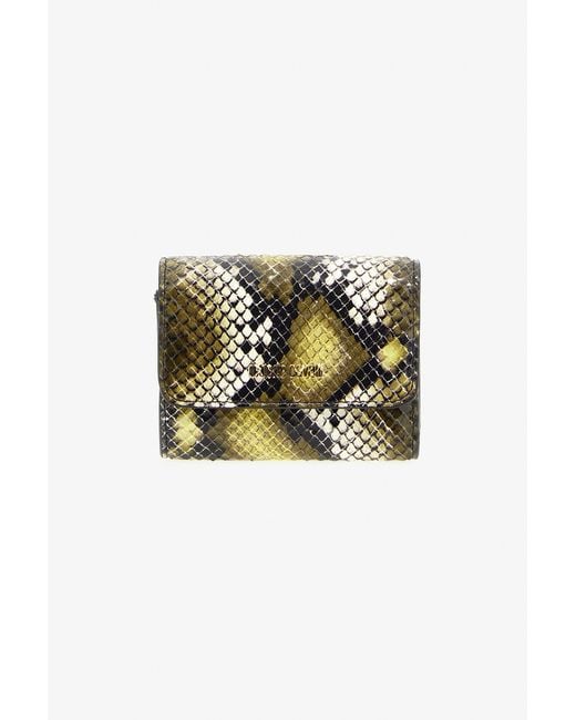 Roberto Cavalli Multicolor Small Logo-Print Leather Wallet