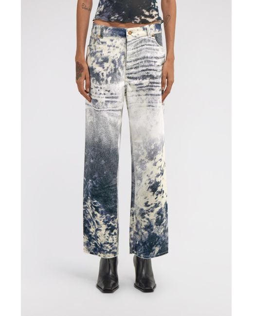Roberto Cavalli White Appaloosa Printed Jeans