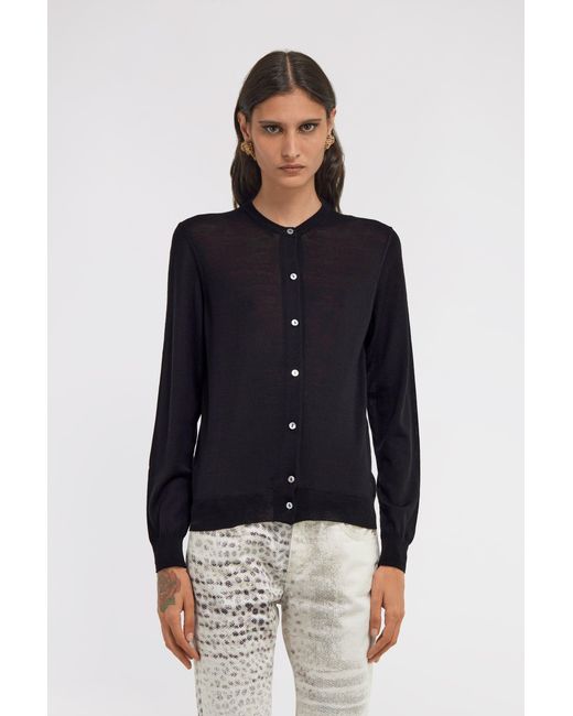 Roberto Cavalli Blue Long-Sleeved Crewneck Cardigan