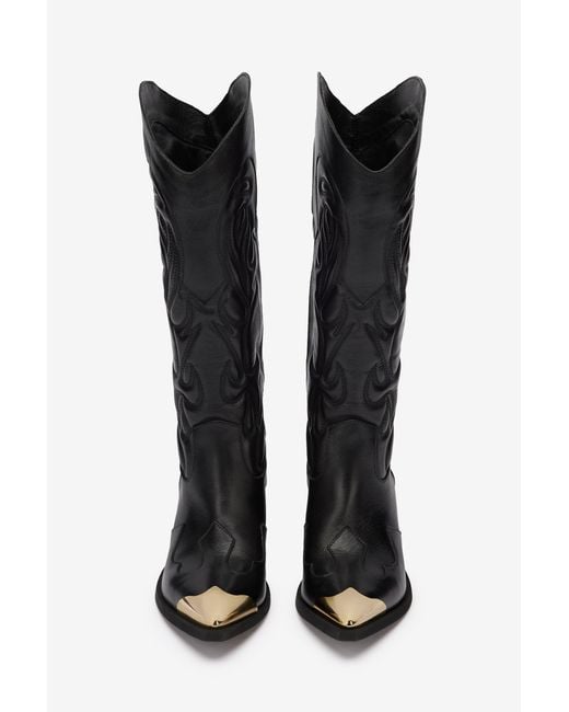 Roberto Cavalli Black Texan Boots