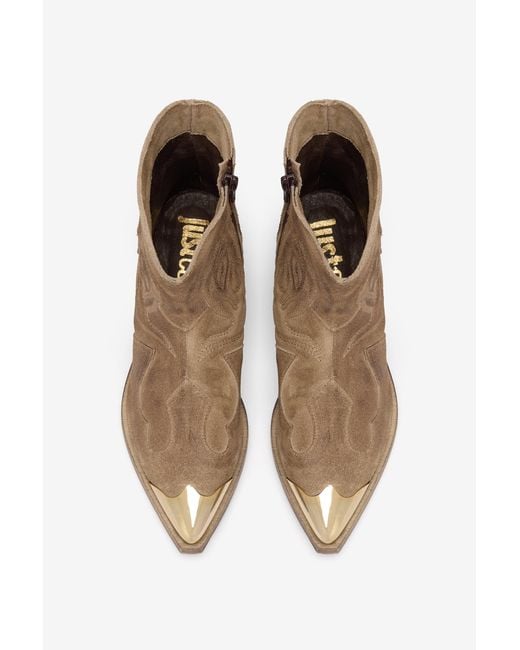 Roberto Cavalli Natural Leather Texan Boots