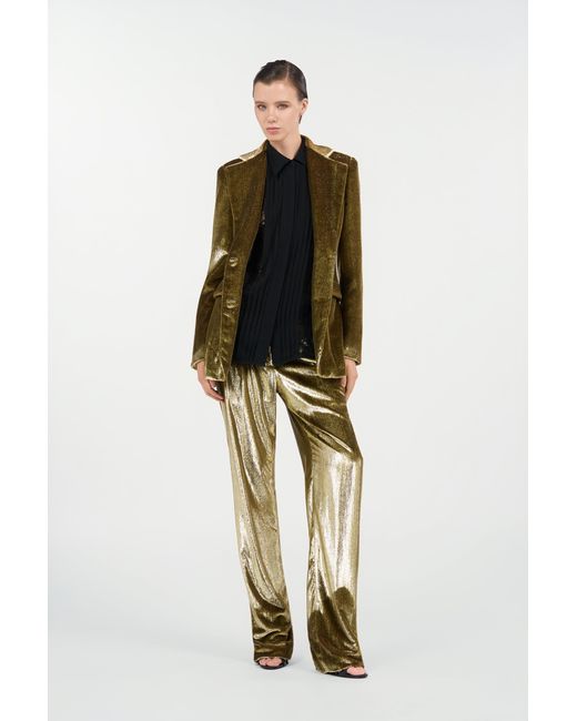 Roberto Cavalli Green Velvet Long Pants