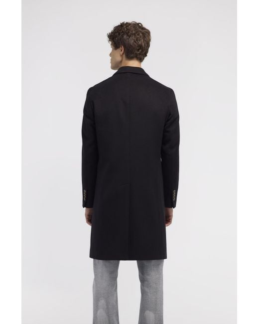 Roberto Cavalli Black Single-Breasted Coat for men
