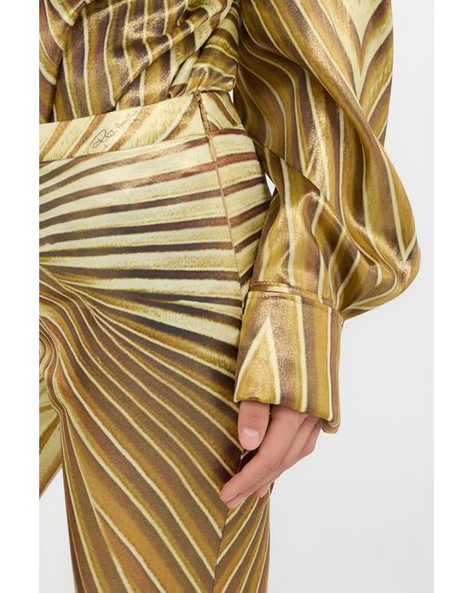 Roberto Cavalli Natural Flared Trousers With Iside Print